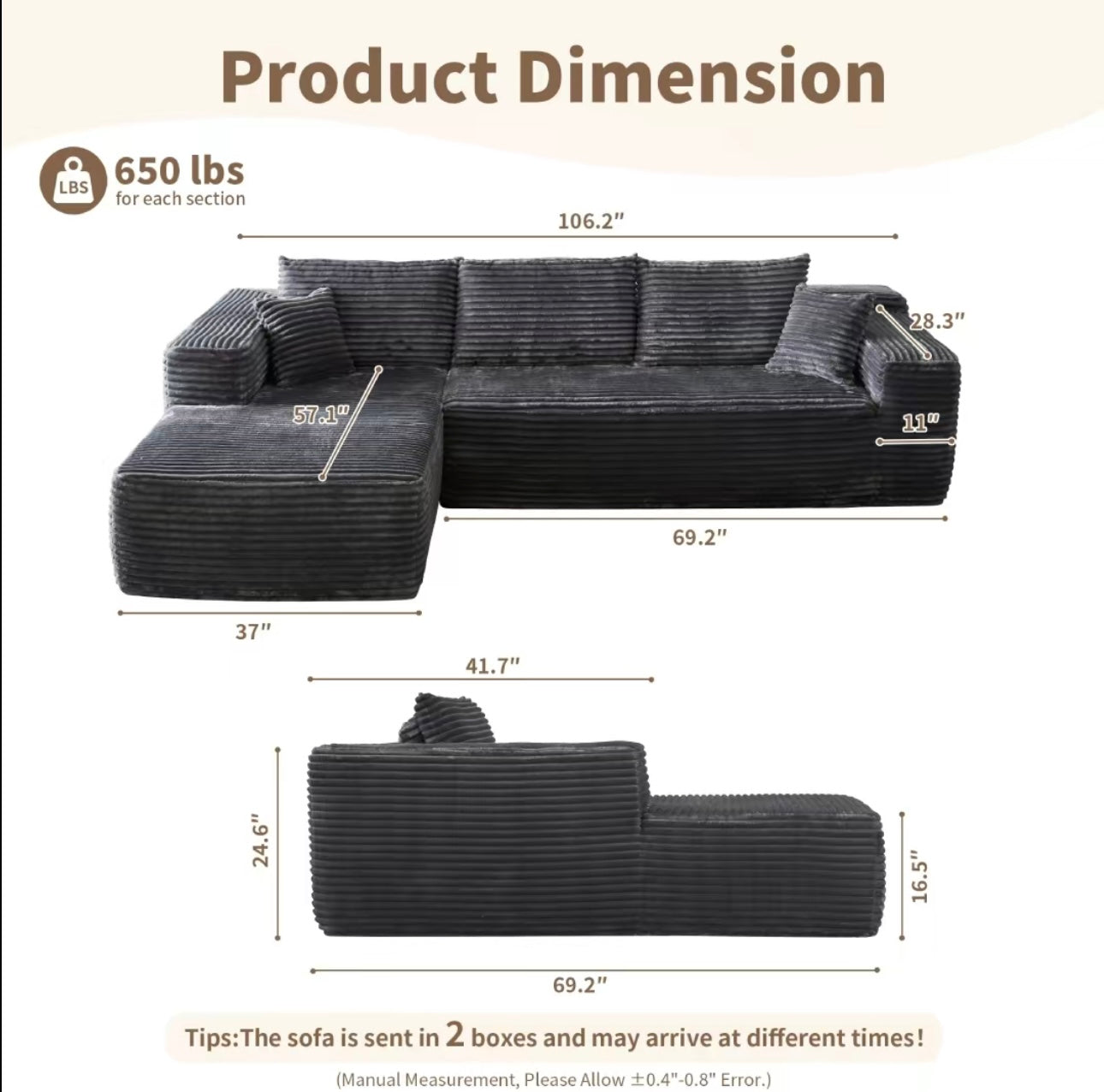 Nova Modular Couch with Chaise